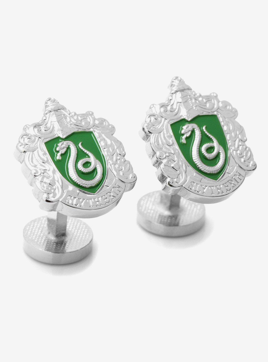 Accessories * | Harry Potter Slytherin Crest Cufflinks Opening Sales