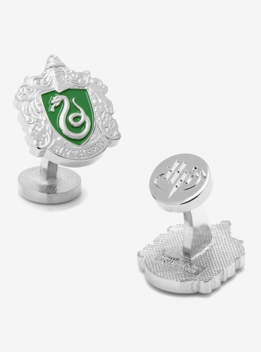 Accessories * | Harry Potter Slytherin Crest Cufflinks Opening Sales