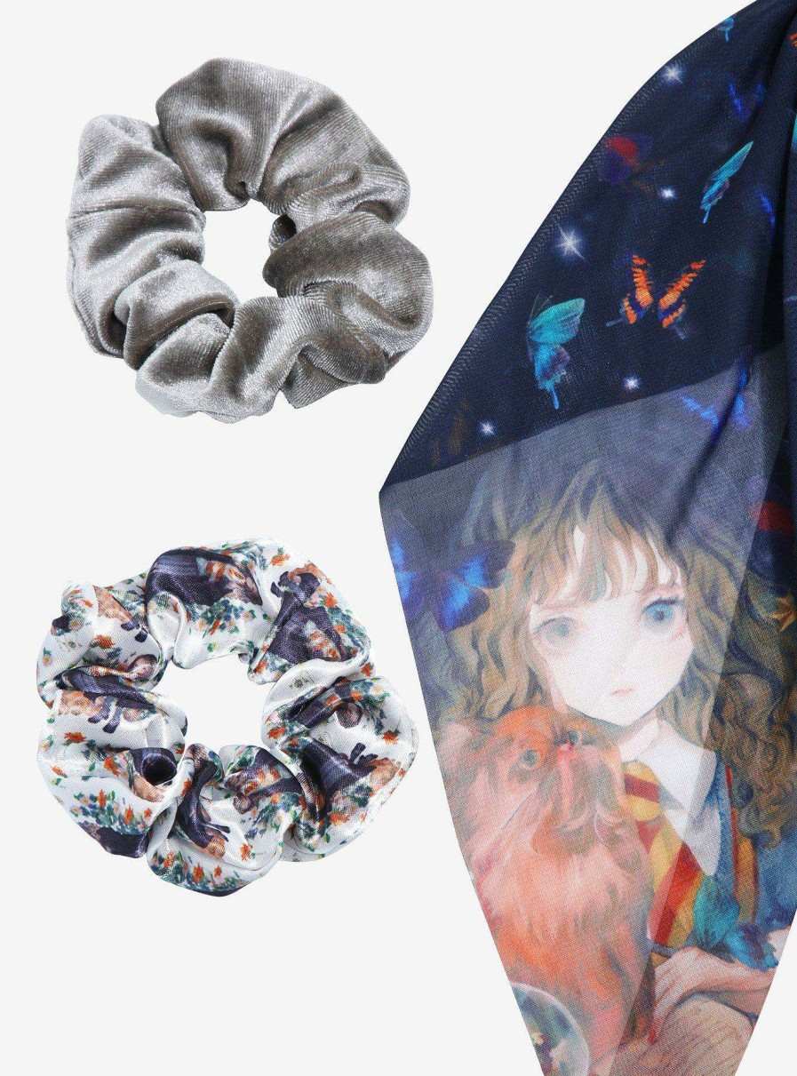 Accessories * | Online Harry Potter Hermione Watercolor Portrait Scrunchy Set Boxlunch Exclusive