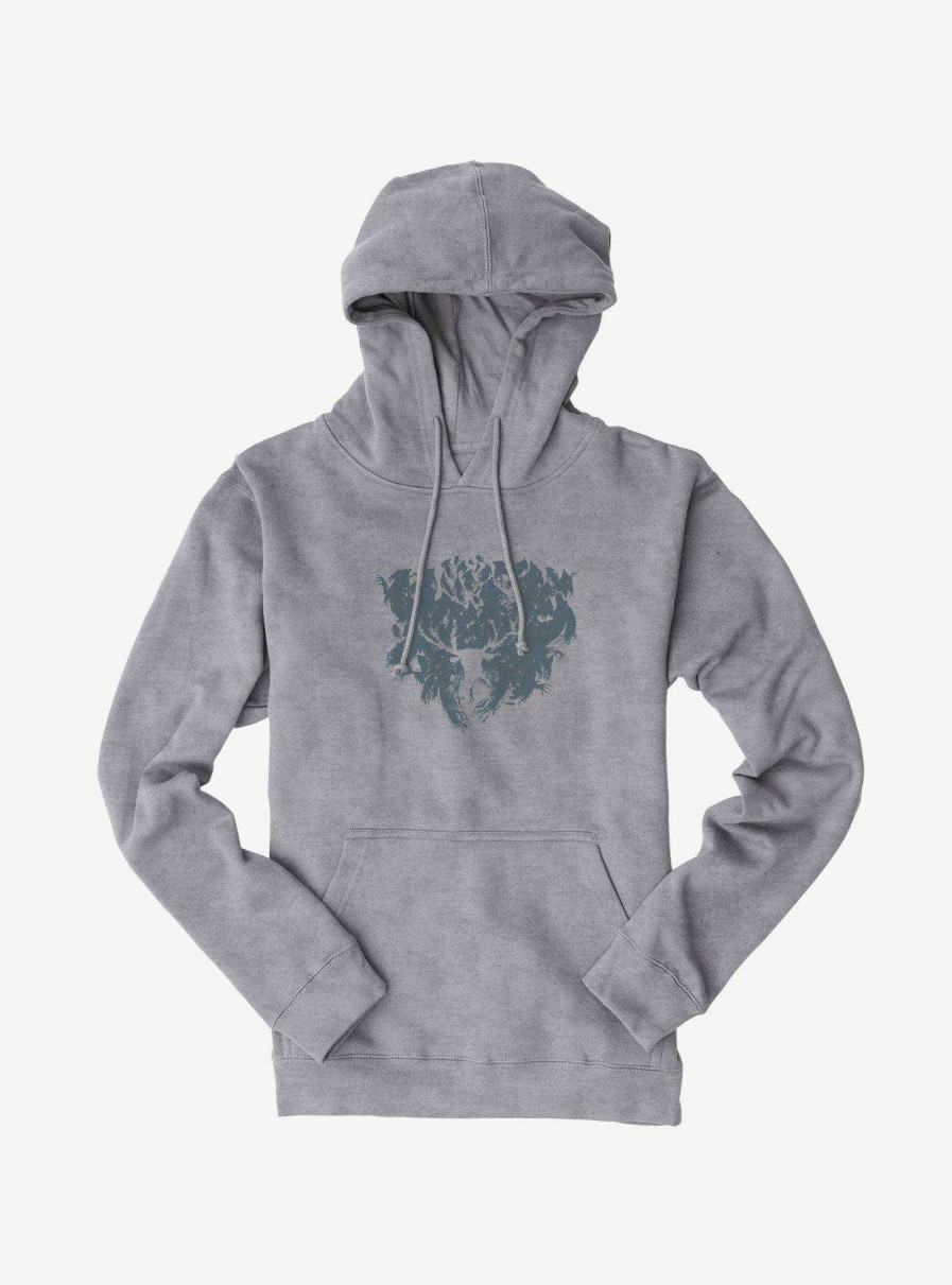 Clothing * | Harry Potter Stag Patronus Outline Hoodie New