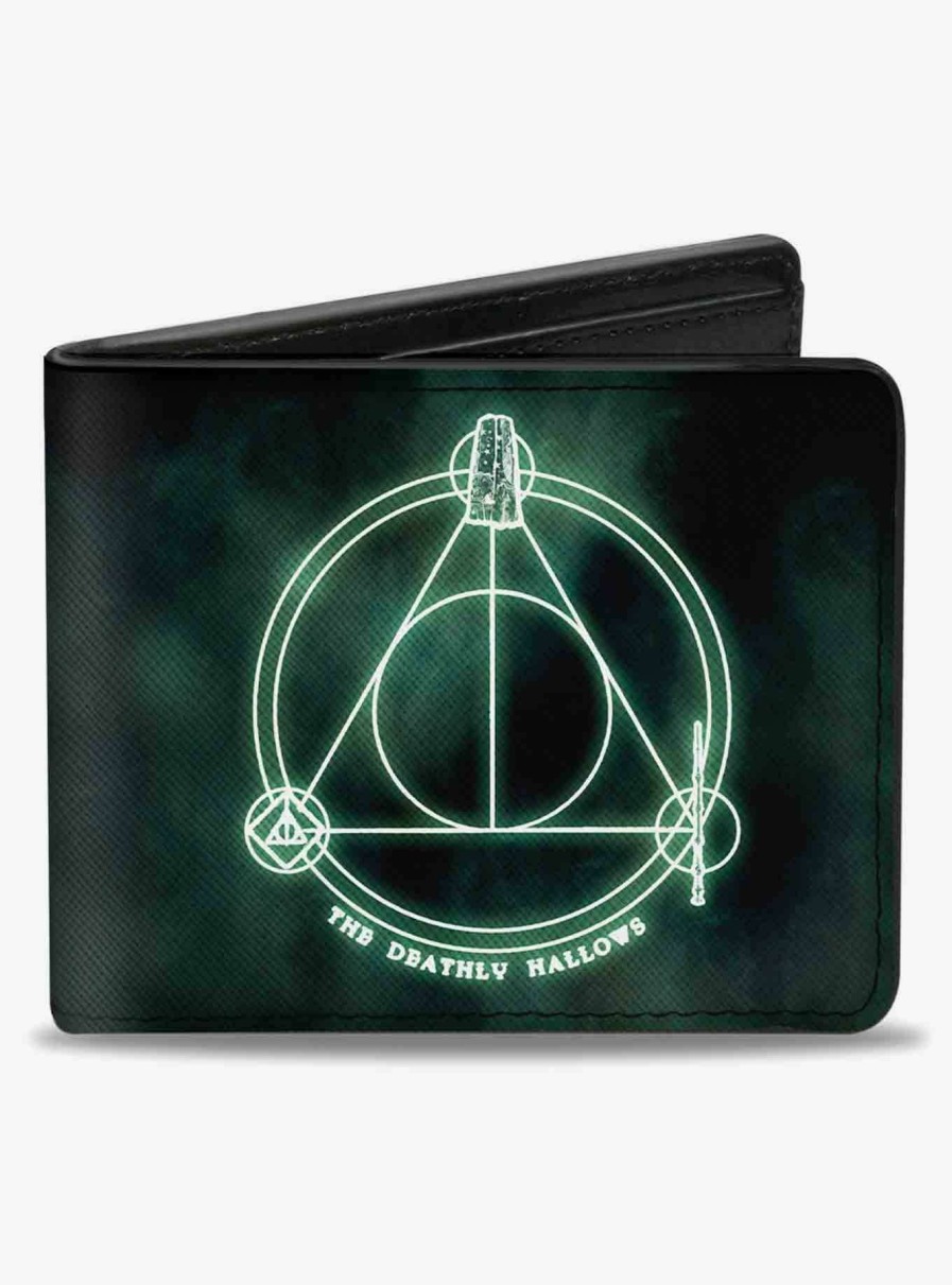 Bags * | Harry Potter The Deathly Hallows Cloak Stone Wand Trinity Bifold Wallet New