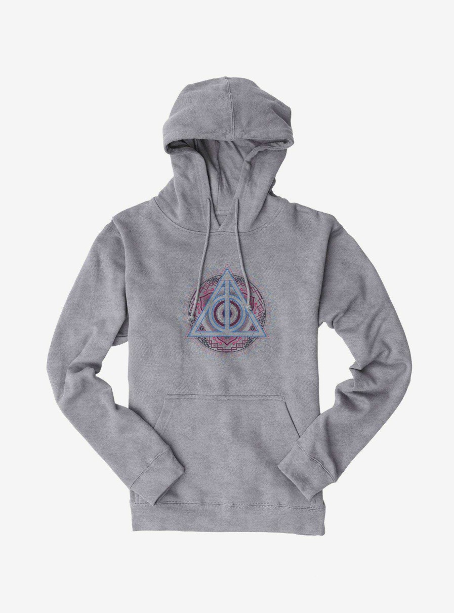 Clothing * | Harry Potter Deathly Hallows Symbol Decal Hoodie Low Price