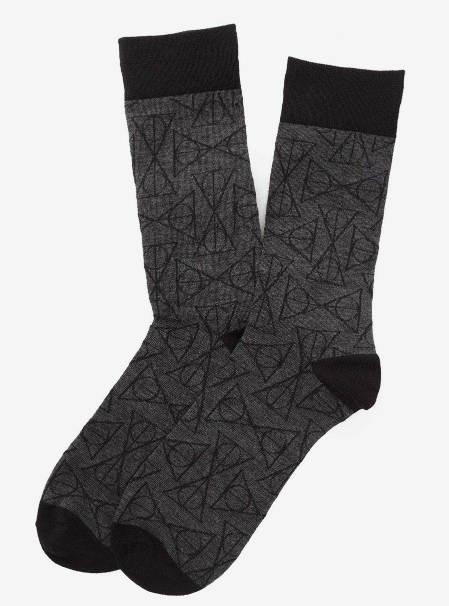 Accessories * | Harry Potter Deathly Hallows Black Socks Reliable Quality