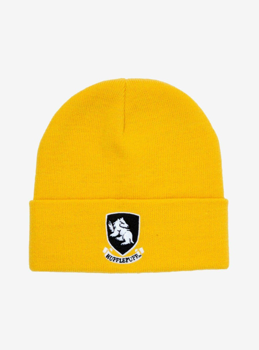 Accessories * | Quick Expedition Harry Potter Hufflepuff Crest Cuff Beanie Boxlunch Exclusive