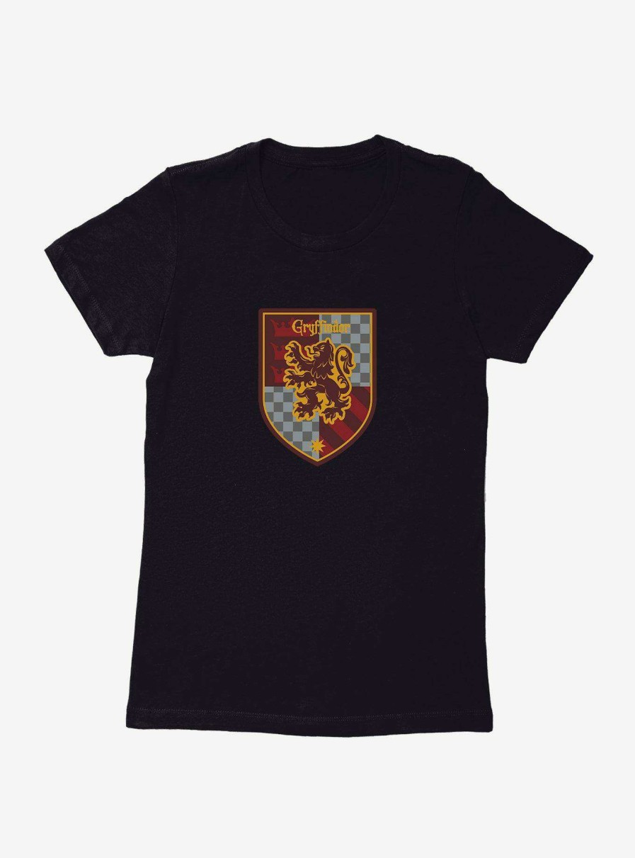 Clothing * | Harry Potter Gryffindor Checkered Shield Womens T-Shirt Low Price