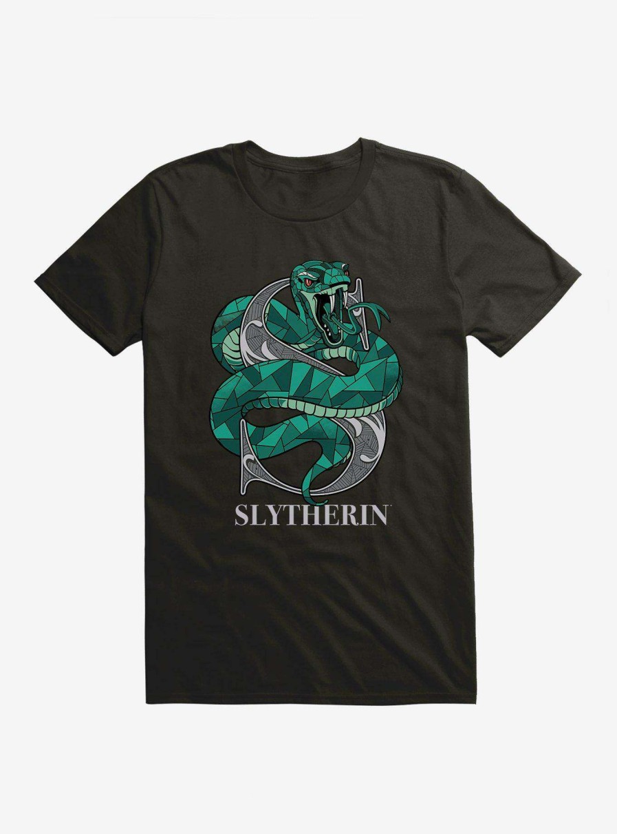 Clothing * | Hot Sell Harry Potter Slytherin Classic Geometric Letter T-Shirt