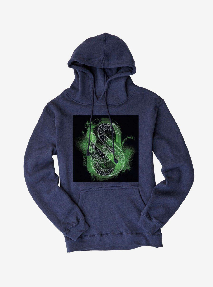 Clothing * | Harry Potter Slytherin Logo Outline Hoodie Opening Sales