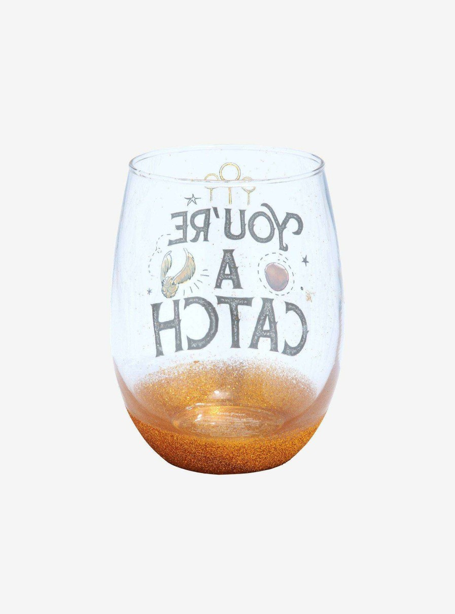 Harry Potter * | Best-Selling Harry Potter You'Re A Catch Golden Snitch Wine Glass