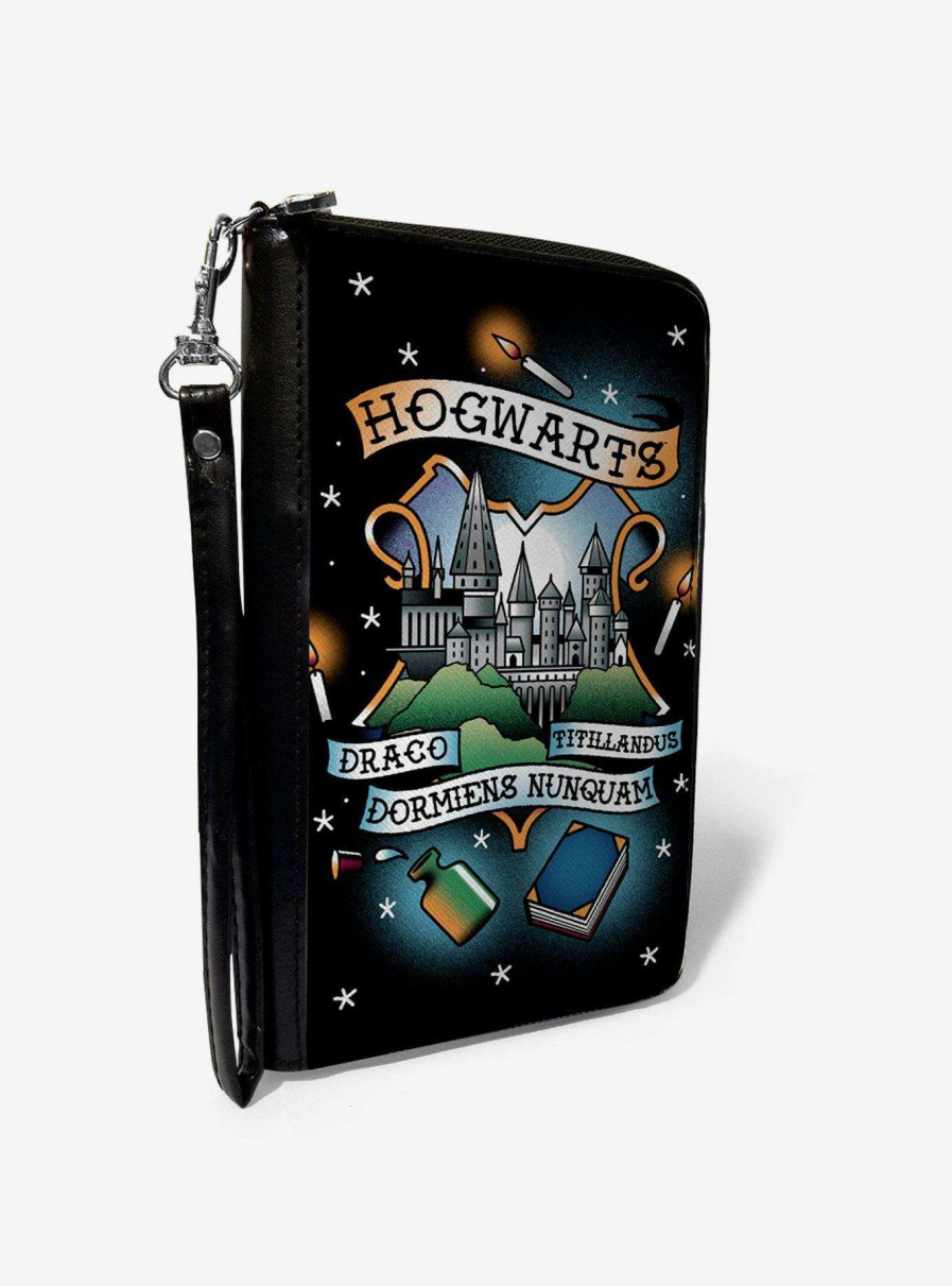 Bags * | Harry Potter Hogwarts Motto Tattoo Zip Around Wallet Free Delivery