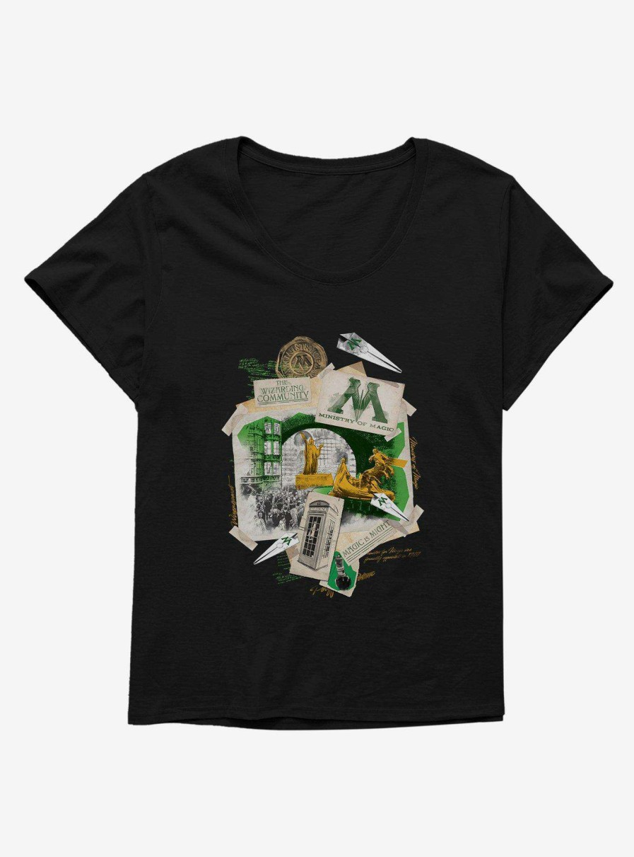 Clothing * | Cheap Harry Potter Ministry Of Magic Scrapbook Womens T-Shirt Plus Size