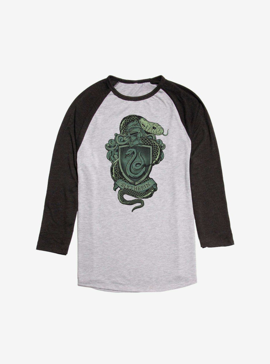 Clothing * | Latest Harry Potter Slytherin Emblem Raglan