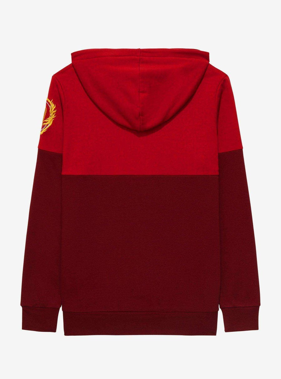 Clothing * | Closeout Sale Harry Potter Gryffindor Crest Panel Hoodie Boxlunch Exclusive