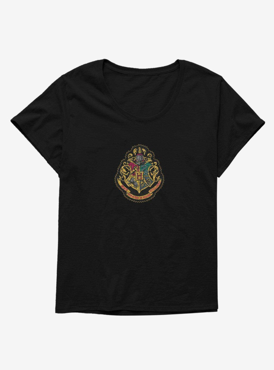 Clothing * | Large Choice Harry Potter Hogwarts Houses Patch Womens T-Shirt Plus Size