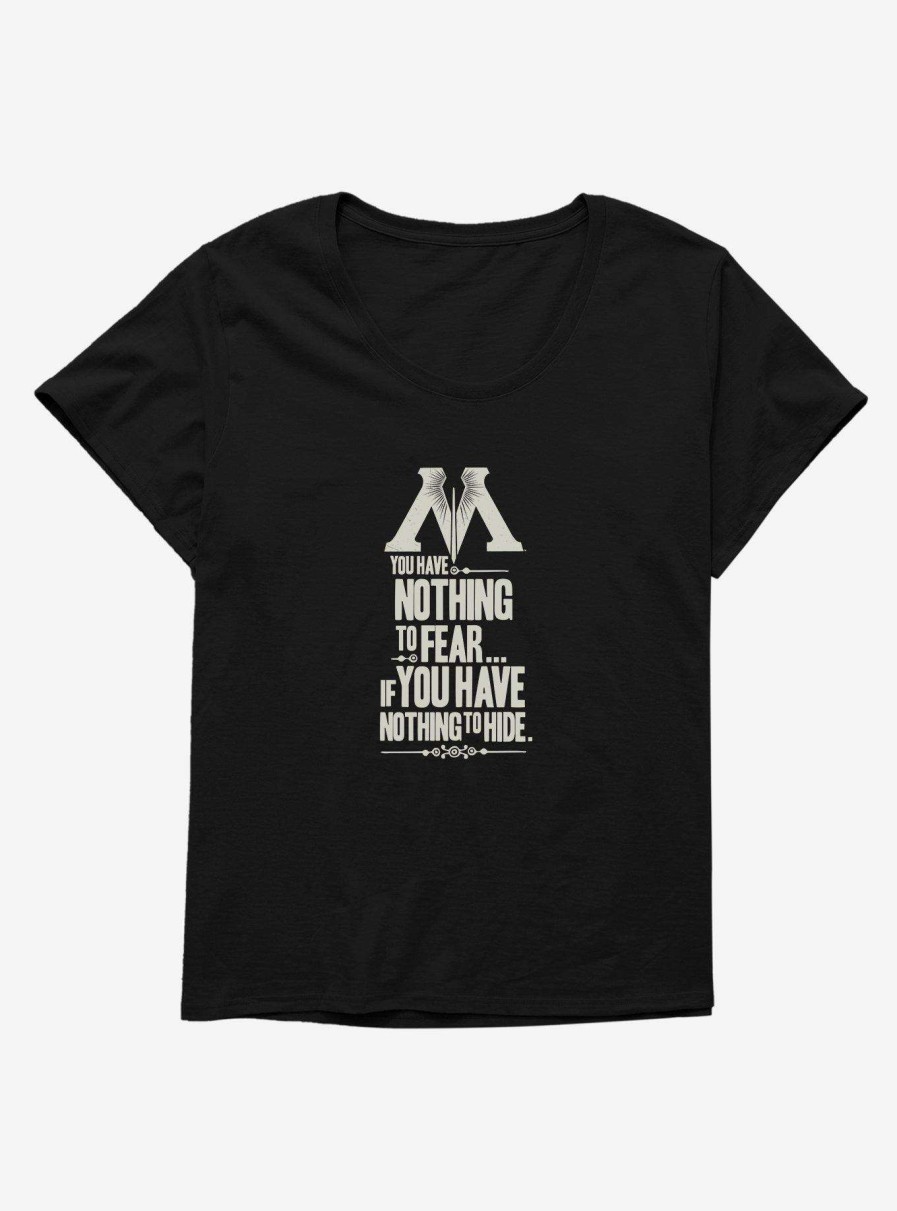 Clothing * | Shoping Harry Potter Nothing To Fear Nothing To Hide Womens T-Shirt Plus Size