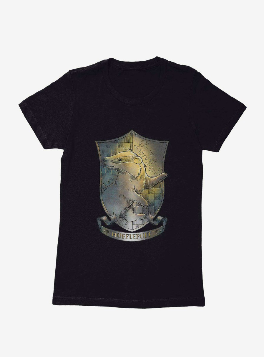 Clothing * | Latest Harry Potter Hufflepuff Crest Illustrated Womens T-Shirt