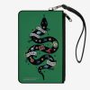 Bags * | Harry Potter Slytherin Serpent Traits Canvas Clutch Wallet Original