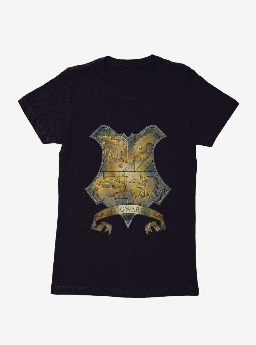 Clothing * | Latest Harry Potter Hogwarts Crest Illustrated Womens T-Shirt