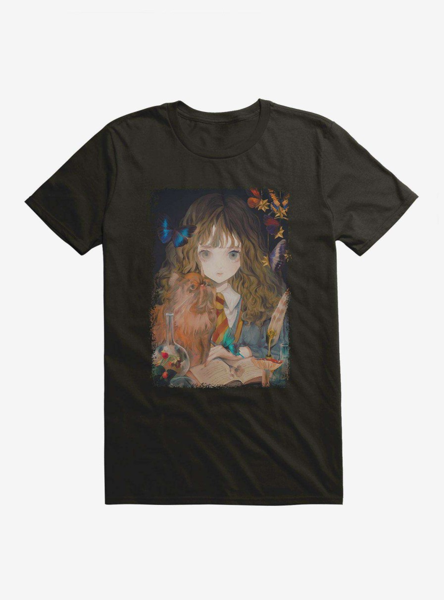 Clothing * | Hot Sell Harry Potter Hermione And Crookshanks Fantasy Style T-Shirt