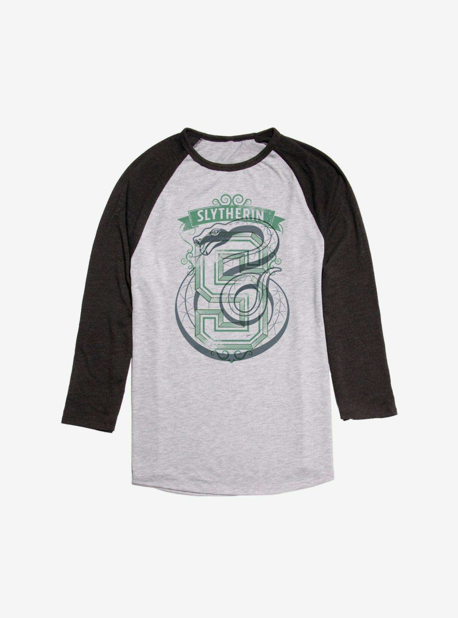 Clothing * | Excellent Quality Harry Potter Retro Slytherin Raglan