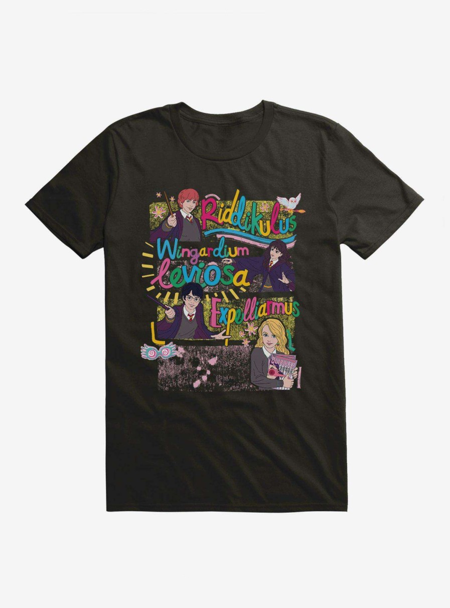 Clothing * | New Harry Potter Spells Doodle Art T-Shirt