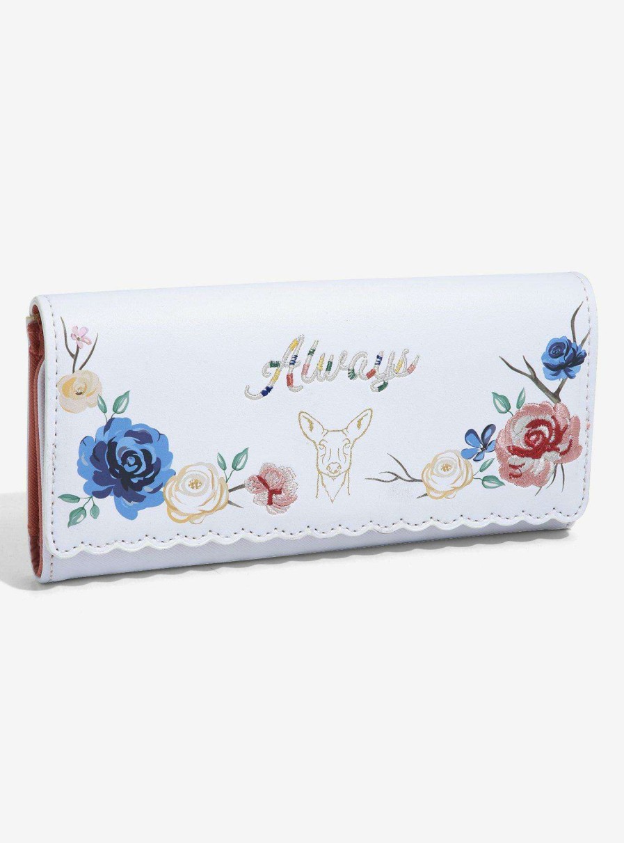 Bags * | New Loungefly Harry Potter Always Floral Wallet Boxlunch Exclusive