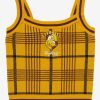 Clothing * | Large Choice Harry Potter Hufflepuff Plaid Knit Tank Top Boxlunch Exclusive