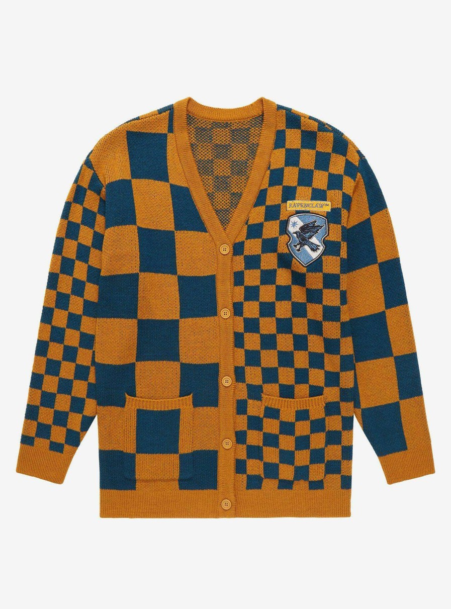 Clothing * | New Harry Potter Ravenclaw Checkered Women'S Cardigan Boxlunch Exclusive