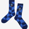 Accessories * | Latest Harry Potter Ravenclaw Crest Wavy Checkered Crew Socks Boxlunch Exclusive