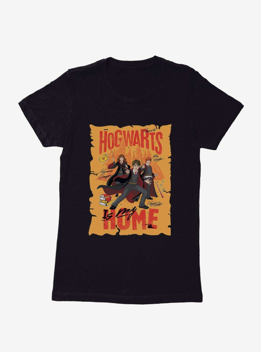 Clothing * | Sale Harry Potter Hogwarts Is My Home Bright Art Womens T-Shirt