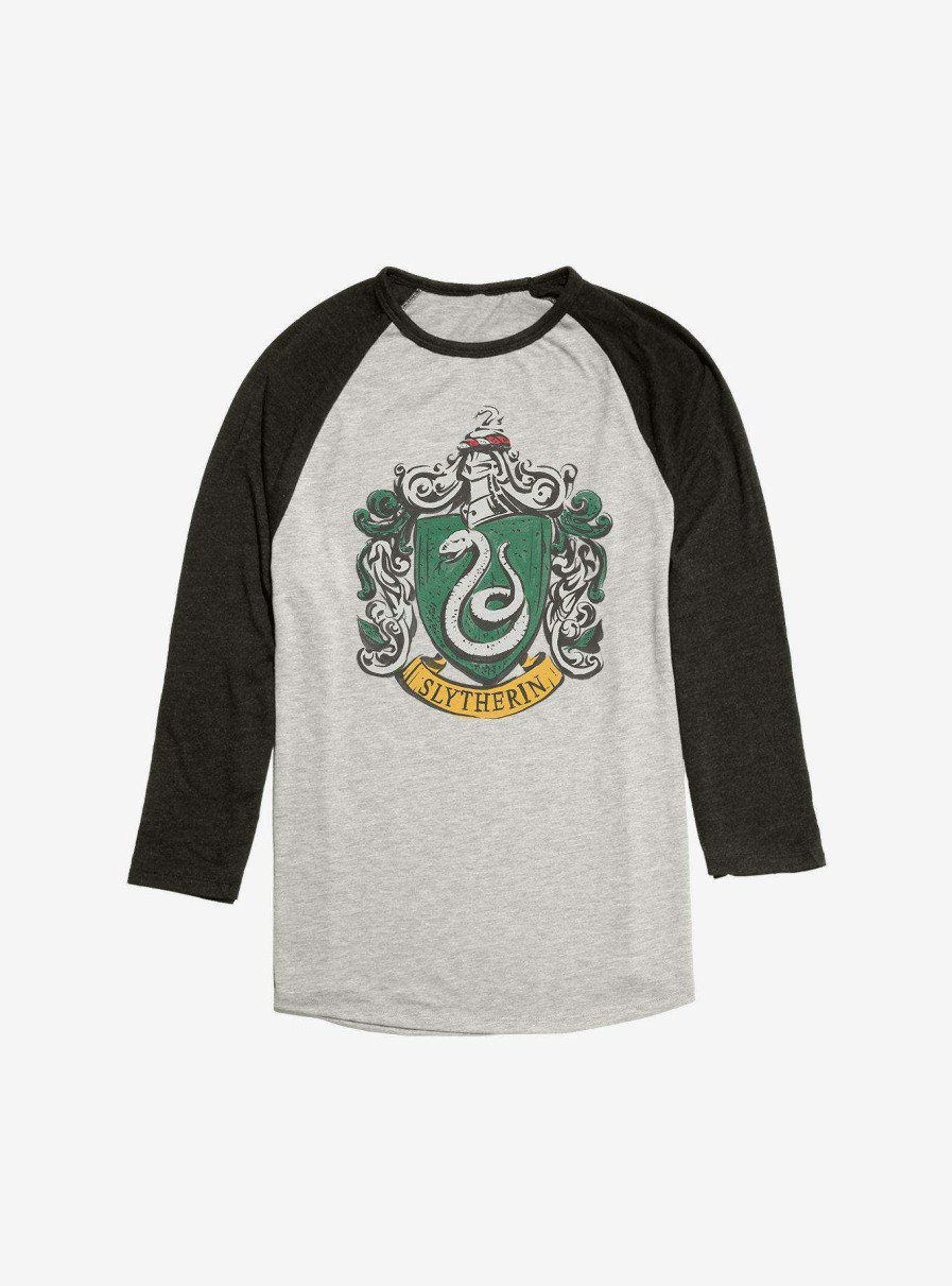 Clothing * | Harry Potter Sketch Slytherin Raglan Discount Sale