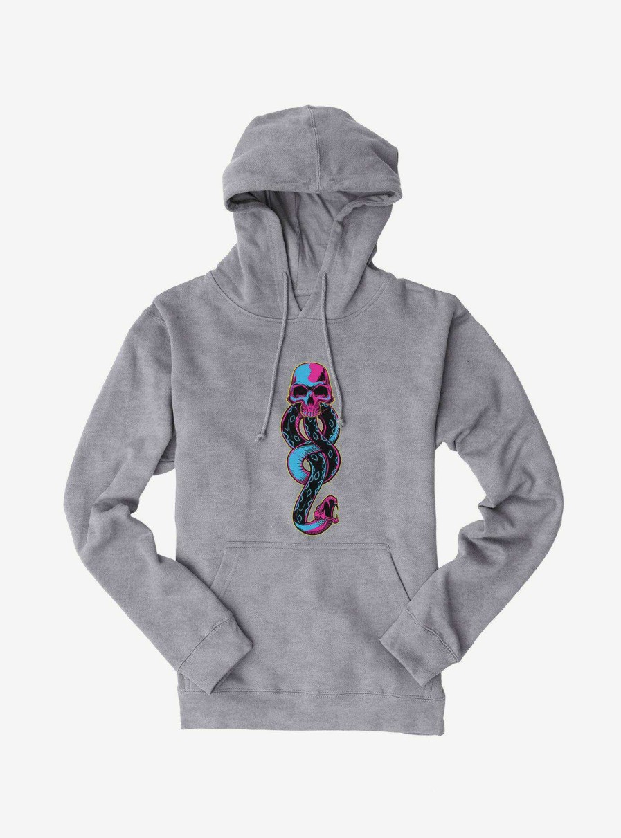 Clothing * | Harry Potter Death Eater Symbol Neon Hoodie New