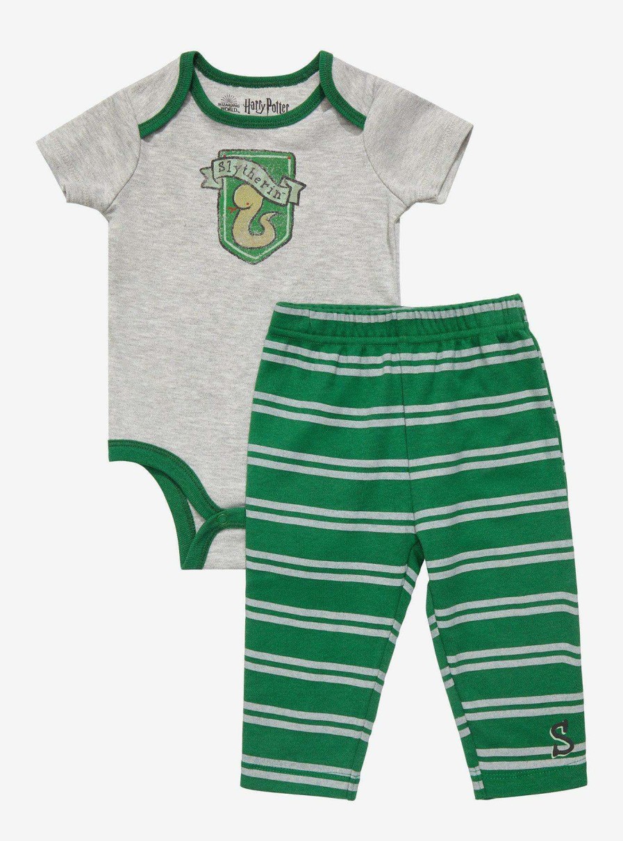 Clothing * | Cheap Harry Potter Slytherin Crest Infant One-Piece And Leggings Set Boxlunch Exclusive