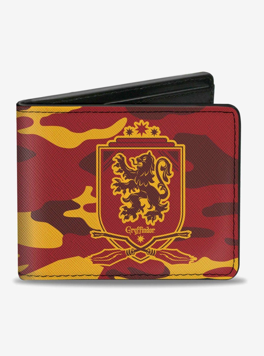 Bags * | Harry Potter Gryffindor Crest Camo Bifold Wallet Original