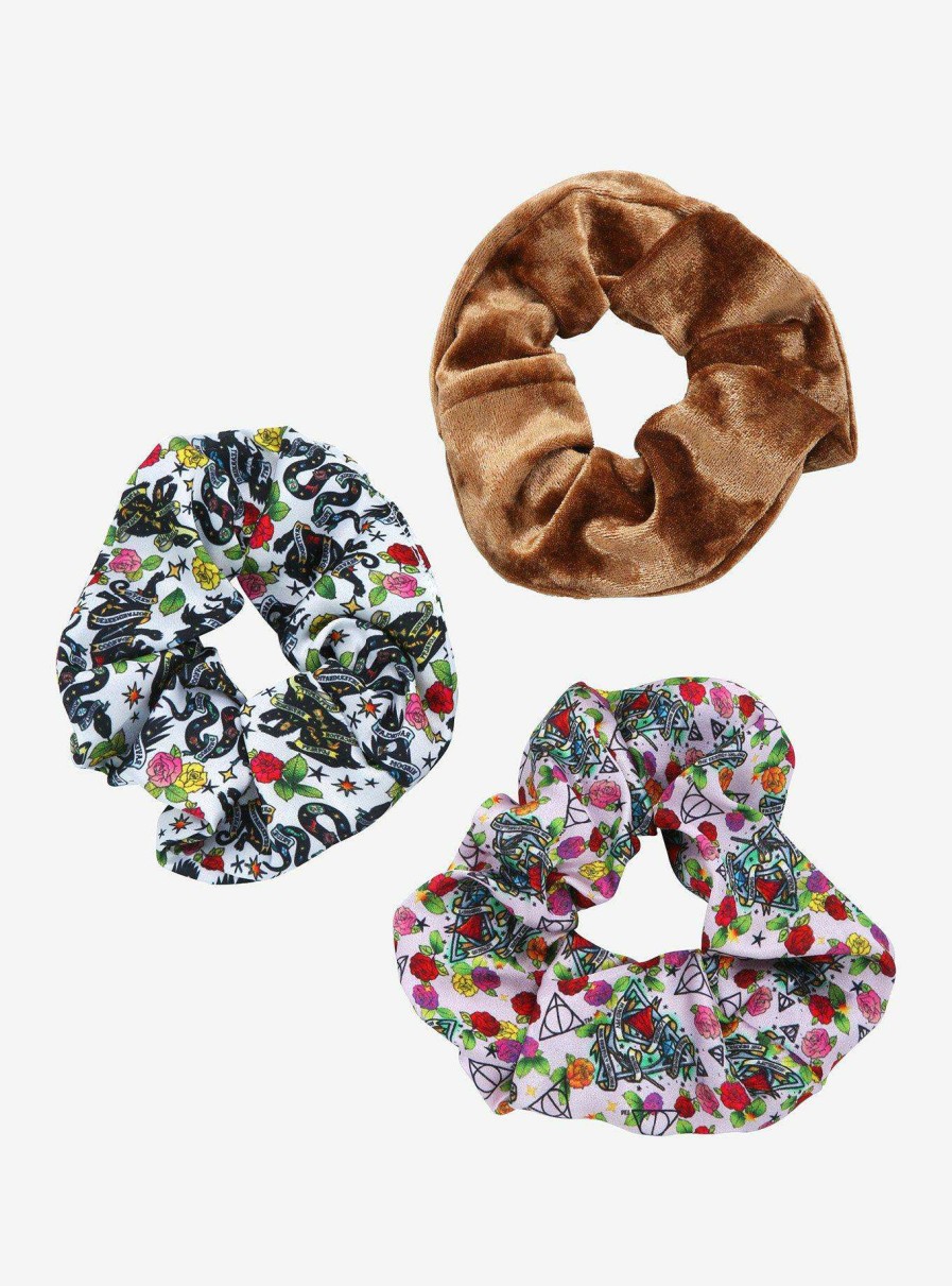 Accessories * | New Harry Potter Floral Icons Scrunchy Set Boxlunch Exclusive