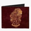 Bags * | Harry Potter Gryffindor Lion Crest Determination Bravery Courage Banner Canvas Bifold Wallet Store